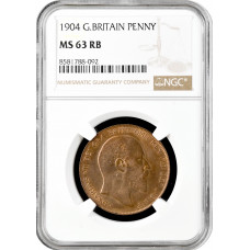 Great Britain 1 penny 1904, NGC MS63 RB, "King Edward VII (1902 - 1910)"
