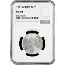 Great Britain 2 shillings (florin) 1923, NGC MS63, "King George V (1910 - 1936)"