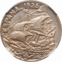 Spanien 25 Centimos 1925, NGC MS64, "König Alfonso XIII (1886 - 1931)"
