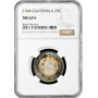 Guatemala 25 centavos 1964, NGC MS67★, "Republic (1949 - 2017)" Top Pop 1/0