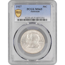 USA 50 Cent 1937, PCGS MS65, "75 Jahre Schlacht am Antietam" Silbermünze