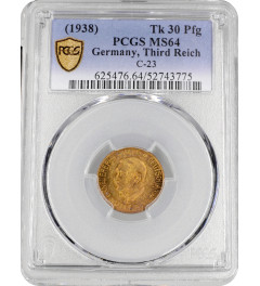 Deutschland - Drittes Reich 30 Pfennig 1938, PCGS MS64, "Hitler-Opferpfennige"
