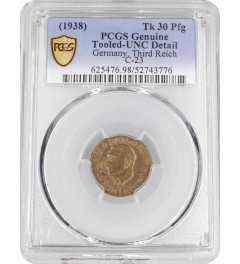 Deutschland - Drittes Reich 30 Pfennig 1938, PCGS UNC Det., "Hitler-Opferpfennige"
