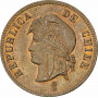 Чили 2.5 сентаво 1886 г. So, PCGS MS62 BN, "Республика Чили (1851 - 1898)"