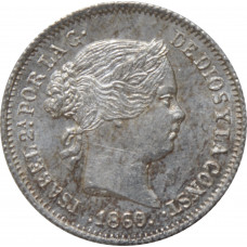 Spain 1 real 1860, UNC MADRID, "Queen Isabel II (1847 - 1864)" silver coin