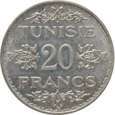 Tunisia 20 francs AH 1353 (1934), UNC, "French protectorate (1890 - 1957)"