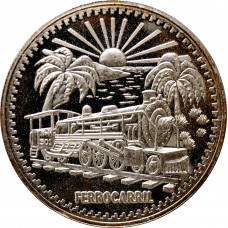Мексика 5 унций 1987 г., PROOF, "Открытие Юго-Восточной железной дороги"