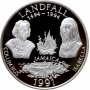Ямайка 25 долларов 1991 г. CHI, PROOF, "500 лет открытию Нового мира"