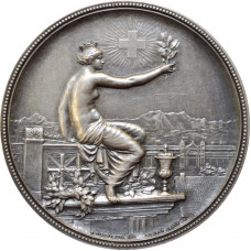 Швейцария серебряная медаль 1895 г., UNC, "Стрелковый фестиваль в Винтертуре"