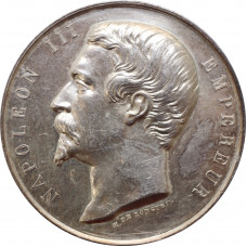 Франция серебряная медаль 1859 г., AU-UNC, "Сельскохозяйственная выставка - Азбрук"