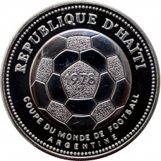 Haiti 50 Gourdes 1977, PROOF, "1978 FIFA World Cup" Silbermünze 