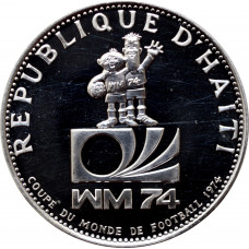 Haiti 50 Gourdes 1973, PROOF, "FIFA Fußball-Weltmeisterschaft 1974" Silbermünze 