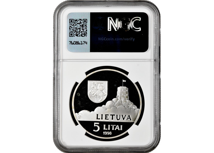 Litauen 5 Litai 1998 LMK, NGC PF67 UC, "UNICEF - Kinder der Welt" Silbermünze