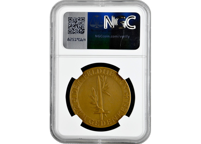 Germany - Third Reich bronze medal 1937, NGC MS64, "Death of Erich Ludendorff"