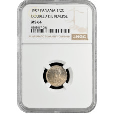 Panama 1/2 centesimo 1907, NGC MS64 DDR, "Republic of Panama (1904 - 1960)"