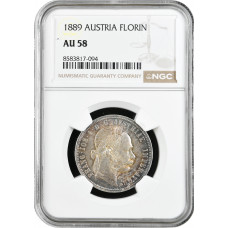 Österreich 1 Florin 1889, NGC AU58, "Kaiser Franz Joseph I (1848 - 1916)"