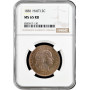 Гаити 2 сантима 1881 г., NGC MS65 RB, "Республика Гаити (1863 - 1985)"