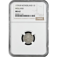 Niederlande (Holland) 1 Stüber 1739/8, NGC NS62, "Republik (1701 - 1794)"