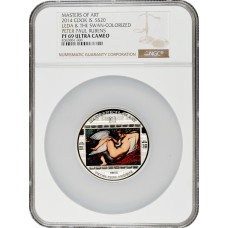 Cook Islands 20 dollars 2014, NGC PF69 UC, "Rubens. Leda & the Swan" Top Pop