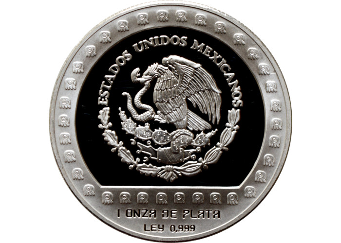 Mexico 100 pesos 1992 Mo, PROOF, "Pre-Columbian culture - Brasero Efigie" silver