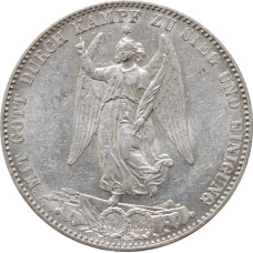 Wurttemberg 1 thaler 1871, UNC, "Victorious Conclusion of Franco-Prussian War"