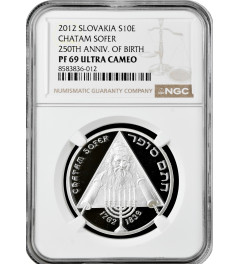 Slovakia 10 euro 2012, NGC PF69 UC, "250th Anniv. - Birth of Chatam Sofer"