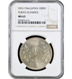Japan 1000 yen 1964, NGC MS63, ''XVIII summer Olympic Games, Tokyo 1964"