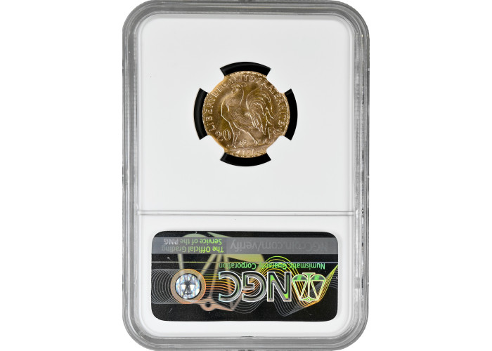France 20 francs 1913, NGC MS63, "Third Republic (1870 - 1941)" gold coin