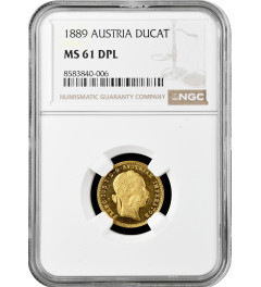 Austria 1 ducat 1889, NGC MS61 PL, "Emperor Franz Joseph I (1848 - 1916)" gold