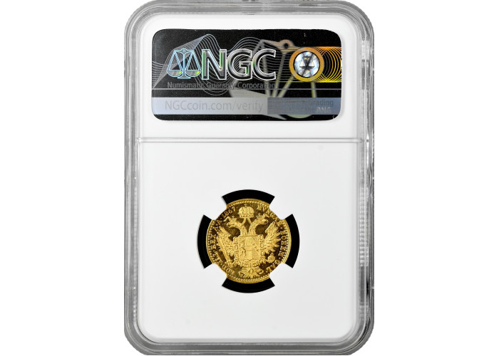 Austria 1 ducat 1867 A, NGC MS60 PL, "Emperor Franz Joseph I (1848 - 1916)" gold