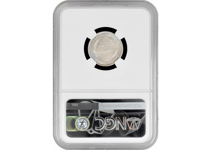 Голландская Ост-Индия 1/4 гульдена 1840 г., NGC UNC Details, "Король Виллем I (1826 - 1840)"