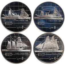 Malta 5 liri set 1985, PROOF, "Maritime History"