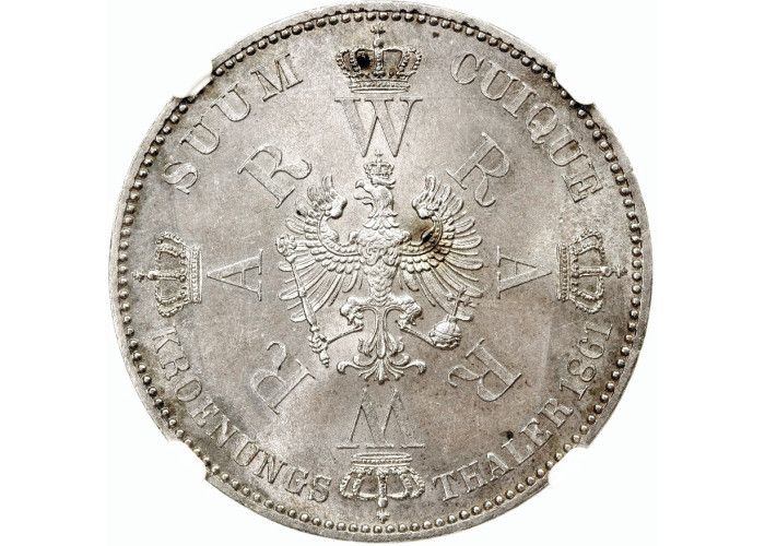 Preussen 1 Taler 1861, NGC MS63, "Krönung von Wilhelm und Augusta"