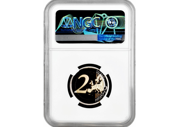 Италия 2 евро 2016 г., NGC PF69 UC, "550 лет со дня смерти Донателло"