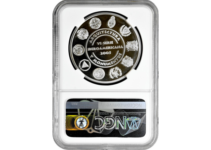 Испания Медаль 2005 г., NGC PF68 UC, "VI Иберо-американская серия - Архитектура"