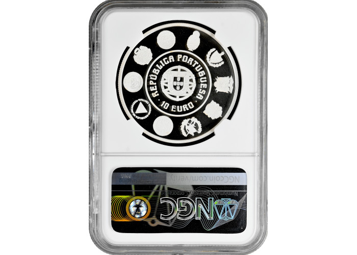 Португалия 10 евро 2005 г., NGC PF68 UC, "Иберо-Америка - Архитектура и памятники"