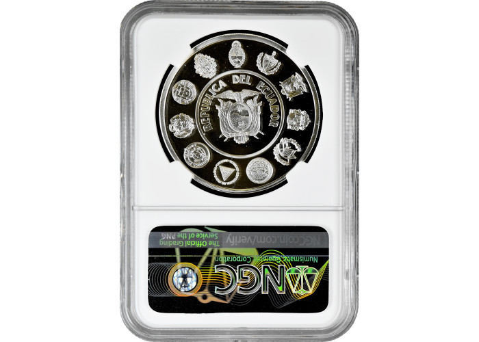 Ecuador 5000 sucres 1999, NGC PF68, "Ibero-America: Encounter of the Two Worlds"