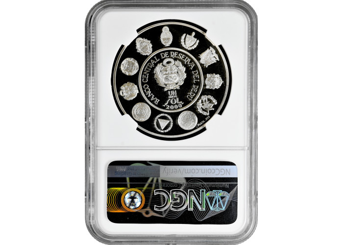 Peru 1 Nuevo Sol 2000, NGC PF69 UC, "Ibero-Amerika - Mensch & Pferd" Silbermünze