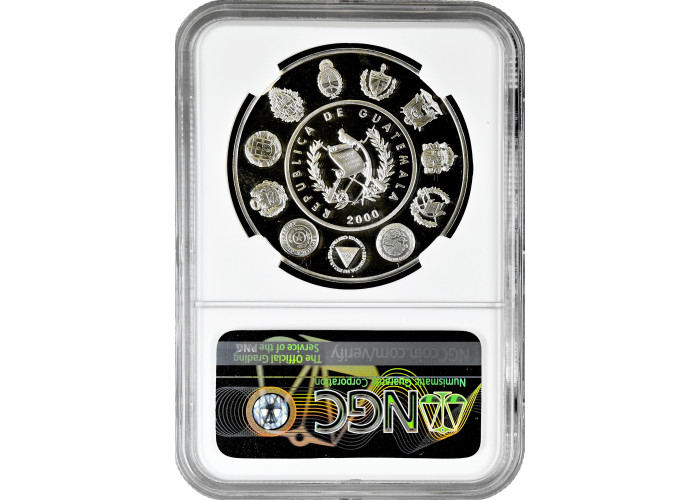 Guatemala 1 Quetzal 2000, NGC PF69 CAM, "Ibero-Amerika - Der Mensch & Pferd" Top