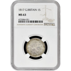 Великобритания 1 шиллинг 1817 г., NGC MS63, "Король Георг III (1760 - 1820)"