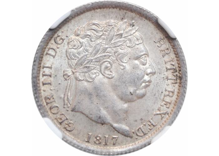 Великобритания 1 шиллинг 1817 г., NGC MS63, "Король Георг III (1760 - 1820)"