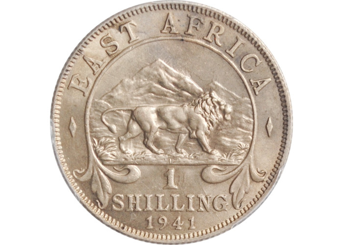 Британская Восточная Африка 1 шиллинг 1941 г. I, PCGS MS63, "Король Георг VI (1937 - 1952)"
