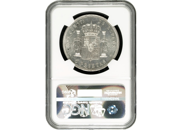 Испания 5 песет 1898 г. SGV, NGC MS63, "Король Альфонсо XIII (1886 - 1931)"