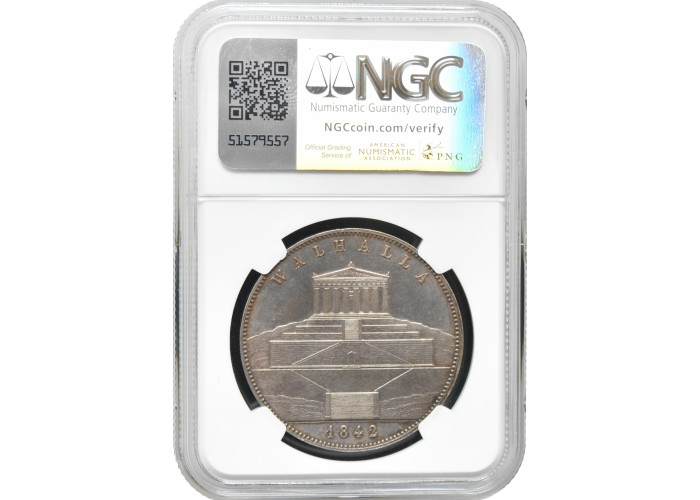 Бавария 2 талера 1842 г., NGC MS62, "Вальхалла"