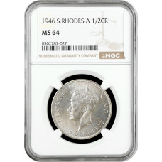 Southern Rhodesia 1/2 crown 1946, NGC MS64, "British colony (1932 - 1955)"