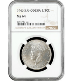 Southern Rhodesia 1/2 crown 1946, NGC MS64, "British colony (1932 - 1955)"