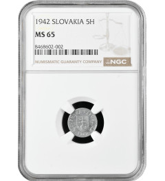 Slovakia 5 halierov 1942, NGC MS65, "Slovak Republic (1939 - 1945)"