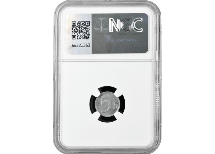Slovakia 5 halierov 1942, NGC MS65, "Slovak Republic (1939 - 1945)"
