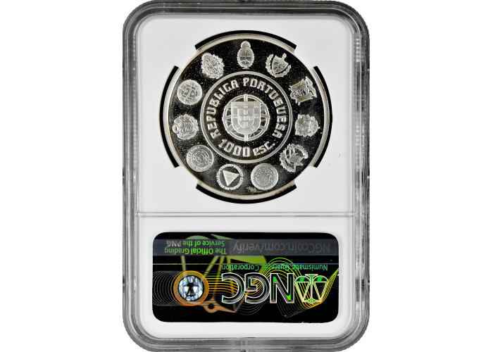 Portugal 1000 escudos 2000, NGC PF64 UC, "Ibero-America - Man and his Horse"