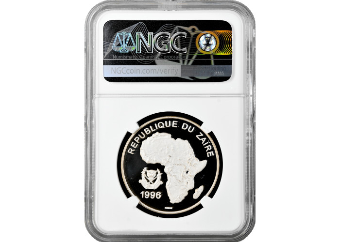 Zaire 500 new zaires 1996, NGC PF69 UC, "Wildlife of Africa - Leopard" Top Pop